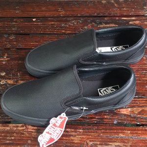 Vans perf leather classic slip on black/black